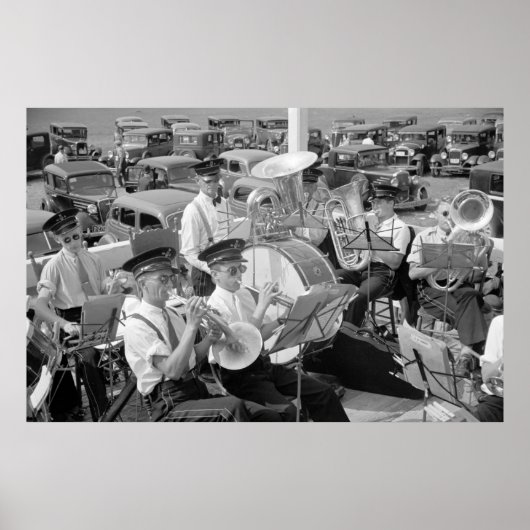 Band en klassieke auto's, jaren dertig poster (Voorkant)