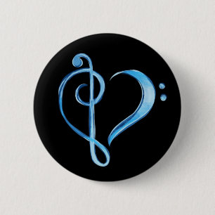 Band- en Treble Cleart Ronde Button 5,7 Cm