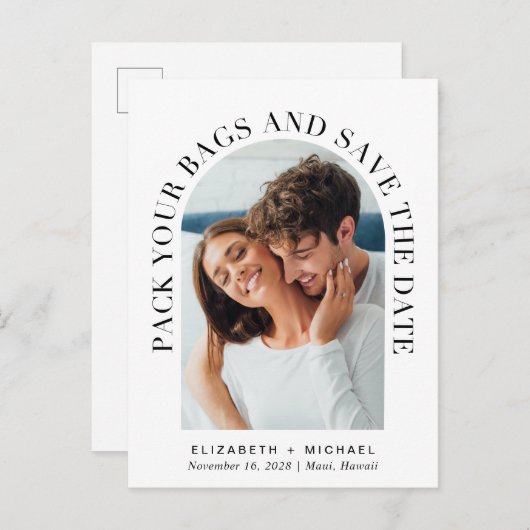 Band Fotobestemming bruiloft opslaan datum Aankondigingskaart (Voorkant / Achterkant)