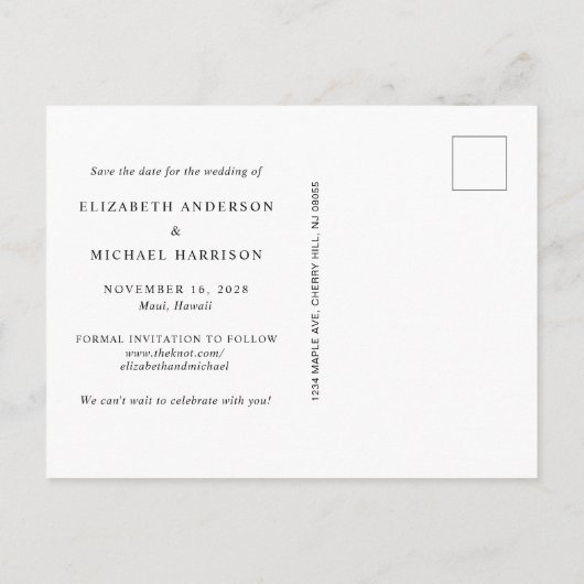 Band Fotobestemming bruiloft opslaan datum Aankondigingskaart (Achterkant)