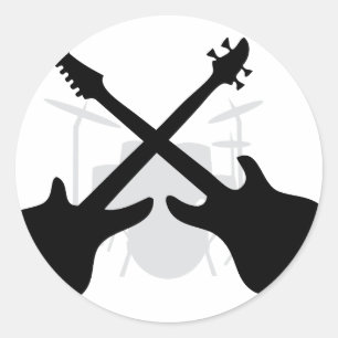 Band Gear - Drums gitaar bas Ronde Sticker