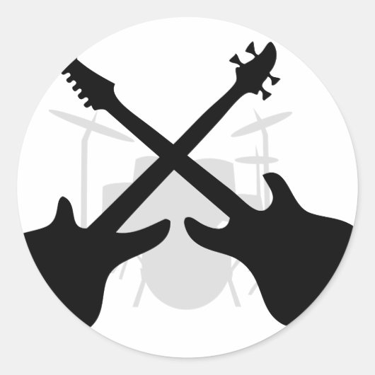 Band Gear - Drums gitaar bas Ronde Sticker (Voorkant)
