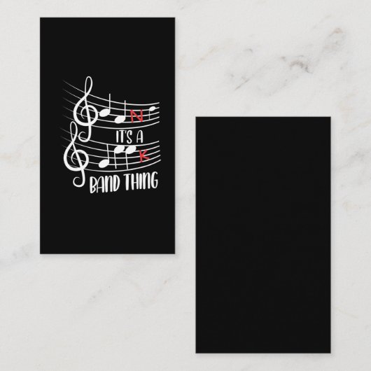 Band Geek Funny Musician Joke Musical Notes Visitekaartje (Voorkant / Achterkant)