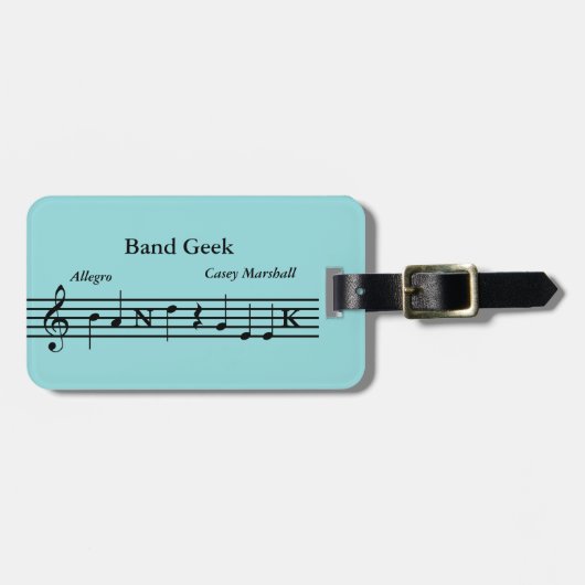 Band Geek Persoonlijk Bagagelabel (Voorkant horizontaal)