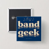 Band Geek Vierkante Button 5,1 Cm (Voorkant /achterkant)