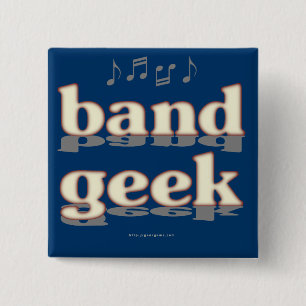 Band Geek Vierkante Button 5,1 Cm