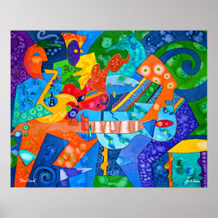 "Band Groove" Origineel schilderij van R.A.Brown© Poster