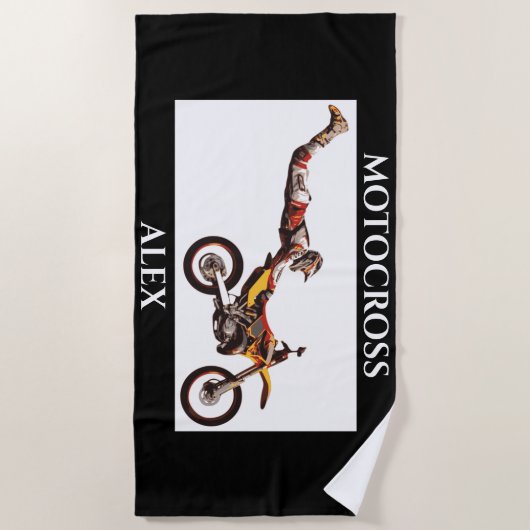 Band-handdoek van MOTOCROSS. Strandlaken (Voorkant)