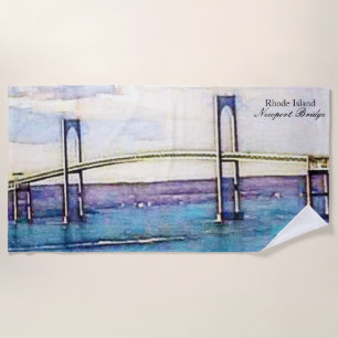 Band-handdoek van Newport Bridge RI Strandlaken
