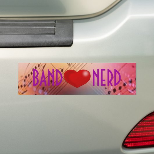 Band *hart* Nerd Bumpersticker (Op auto)