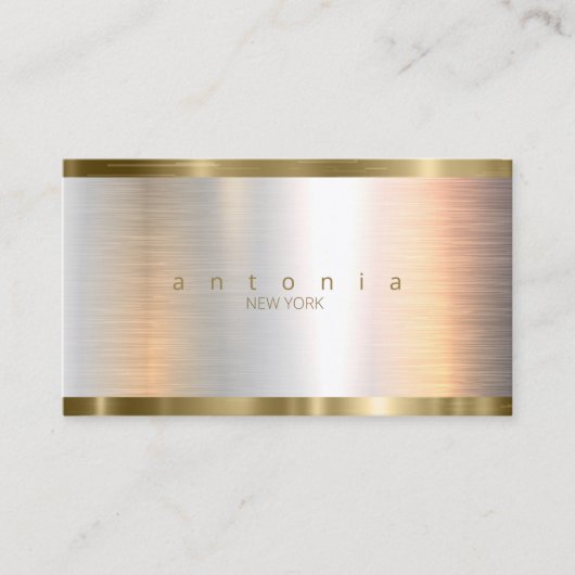 Band ID801 geborsteld metaal goud Visitekaartje (Voorkant)