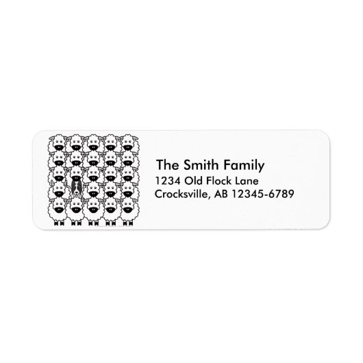 Band in de schapen etiket (Voorkant)