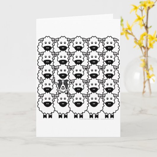 Band in de schapen kaart (Gele Bloem)