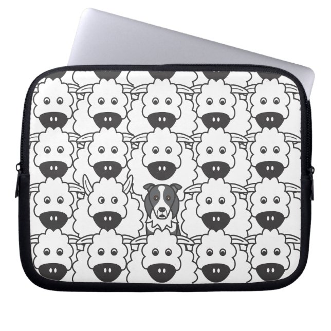 Band in de schapen laptop sleeve (Voorkant)