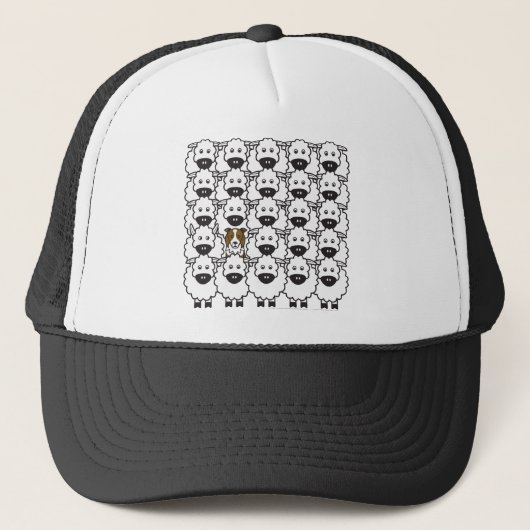 Band in de schapen trucker pet (Voorkant)