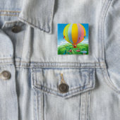 Band in de wind vierkante button 5,1 cm (In situ)