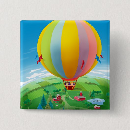 Band in de wind vierkante button 5,1 cm (Voorkant)