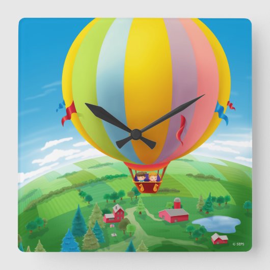 Band in de wind vierkante klok (Voorkant)