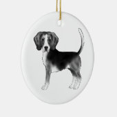 Band in zwart-wit met aangepaste tekst keramisch ornament (Rechts)