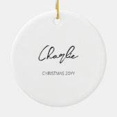 Band in zwart-wit met aangepaste tekst keramisch ornament (Achterkant)