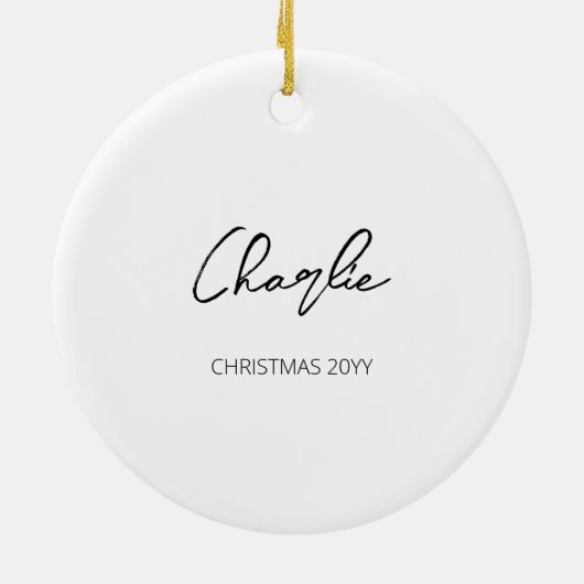 Band in zwart-wit met aangepaste tekst keramisch ornament (Achterkant)