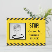 Band Kinder Foto Yellow Birthday Party Kaart (Staand voorkant)