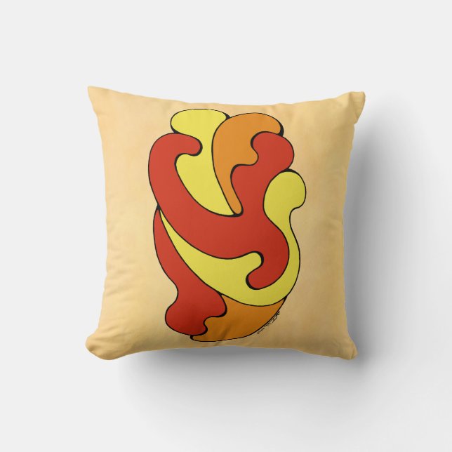 Band krommen (Geel, Rood, Oranje) Drijpduim Kussen (Voorkant)