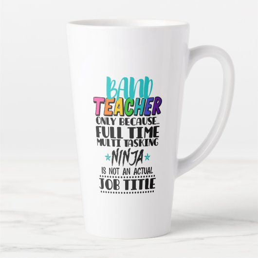Band-leraar alleen omdat fulltime multitasking latte mok (Rechts)