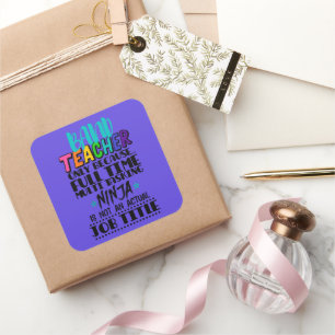 Band-leraar alleen omdat fulltime multitasking vierkante sticker