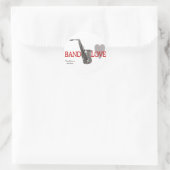 Band/Liefde/Saxofoons Rock Ronde Sticker (Tas)