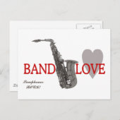 Band Love/ Saxophone Briefkaart (Voorkant / Achterkant)