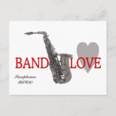 Band Love/ Saxophone Briefkaart (Voorkant)
