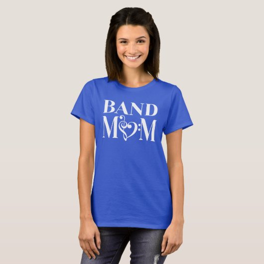 Band Mam Cute T-Shirt voor marchingbandmoeders (Voorkant volledig)