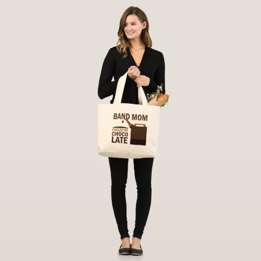 Band Mam (Funny) Chocolate Grote Tote Bag (Voorkant (model))