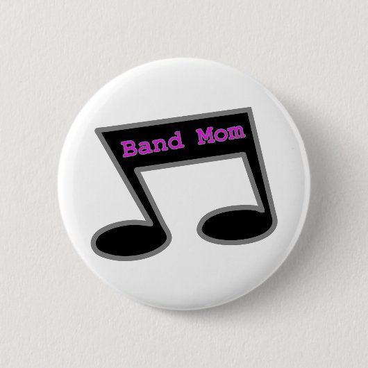 Band mam Music Note Ronde Button 5,7 Cm (Voorkant)