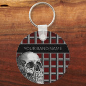 Band Merch Custom Name Rock Skull Metal Music Sleutelhanger (Voorkant)