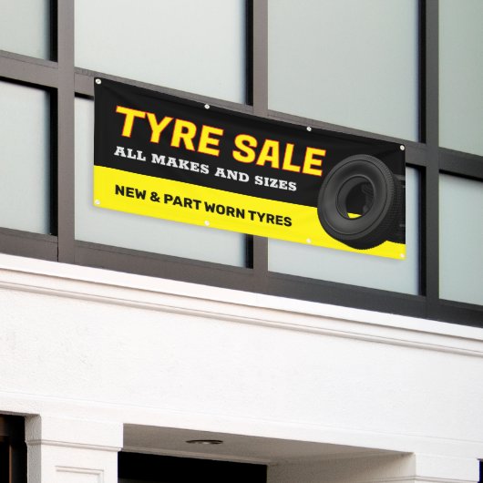 Band met banden aanbieding spandoek (Buitenkant Gebouw)