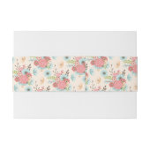 Band met blauwe en koraalbloemigen uitnodigingen wikkel (Achterkant Voorbeeld)