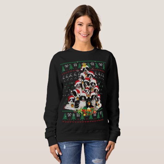 Band met Collie Kerstmis Oegly Sweater Dog Pupp (Voorkant volledig)