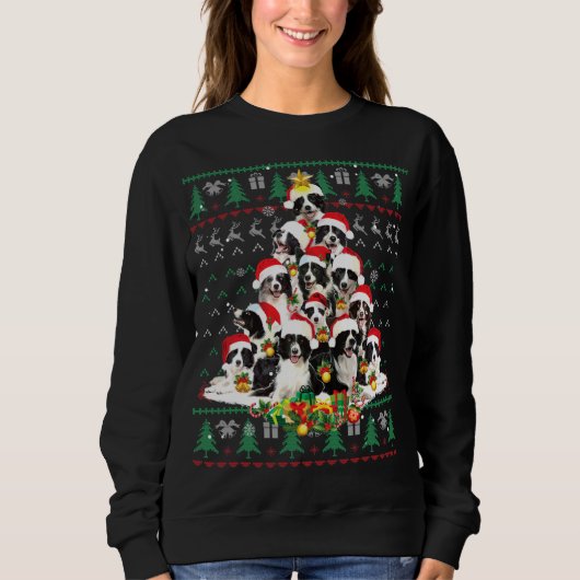 Band met Collie Kerstmis Oegly Sweater Dog Pupp (Voorkant)