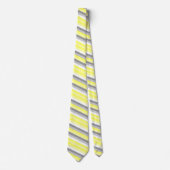 Band met gele, witte en grijze stropen stropdas (Voorkant)