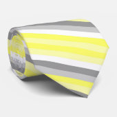 Band met gele, witte en grijze stropen stropdas (Opgerold)