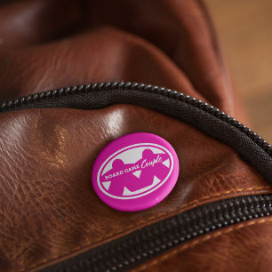 Band met kaartspel Wit Lijst Pin Ronde Button 5,7 Cm