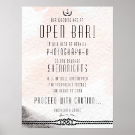 Band met open balk voor bruiloft 18x24 Waterverf P Poster