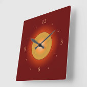 Band met Oranje gloed Center>Wandklok Vierkante Klok (Hoek)