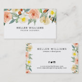 Band met pasteiperzikbloem visitekaartje (Voorkant / Achterkant)