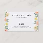 Band met pasteiperzikbloem visitekaartje (Achterkant)