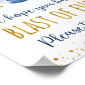 Band met Space Blue Gold Party voor geboorte Poster (Hoek)