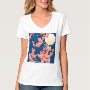 Band met vlinders - koraal, blauwgroen blauw t-shirt