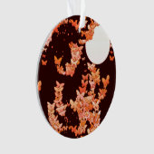 Band met vlinders - koraal, chocolade ornament (voorkant)